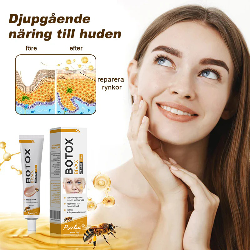 👨‍⚕️ Tillverkad och skickad från Sverige- Pureluxo® Botox Bee Venom Anti-Rynk Kräm – SISTA DAGEN 80% RABATT