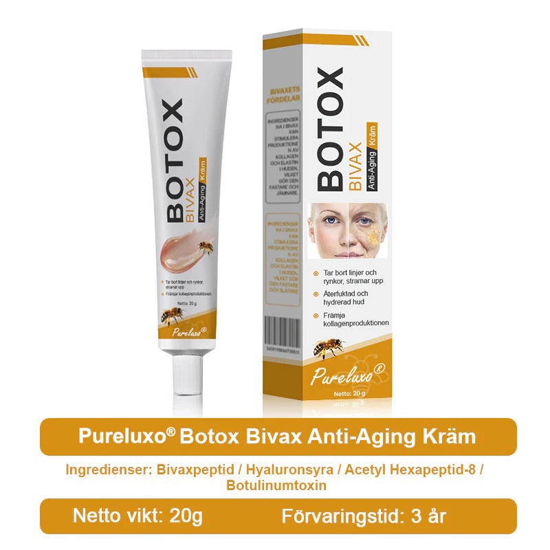 👨‍⚕️ Tillverkad och skickad från Sverige- Pureluxo® Botox Bee Venom Anti-Rynk Kräm – SISTA DAGEN 80% RABATT
