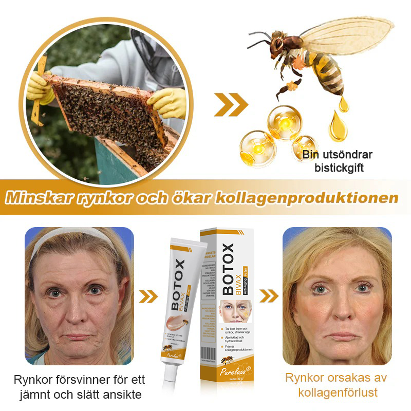 👨‍⚕️ Tillverkad och skickad från Sverige- Pureluxo® Botox Bee Venom Anti-Rynk Kräm – SISTA DAGEN 80% RABATT