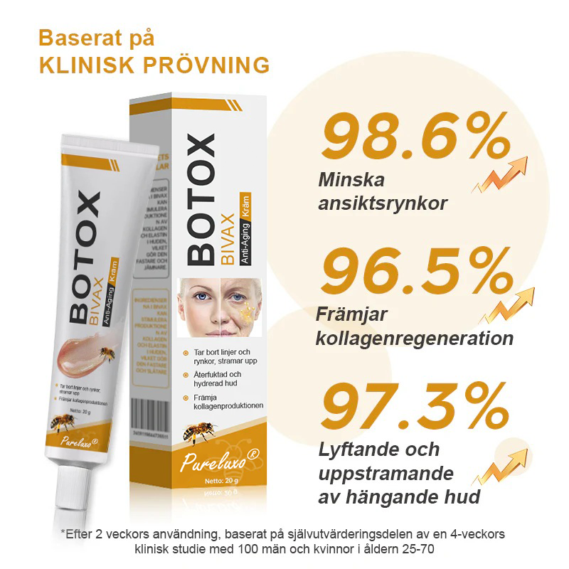 👨‍⚕️ Tillverkad och skickad från Sverige- Pureluxo® Botox Bee Venom Anti-Rynk Kräm – SISTA DAGEN 80% RABATT