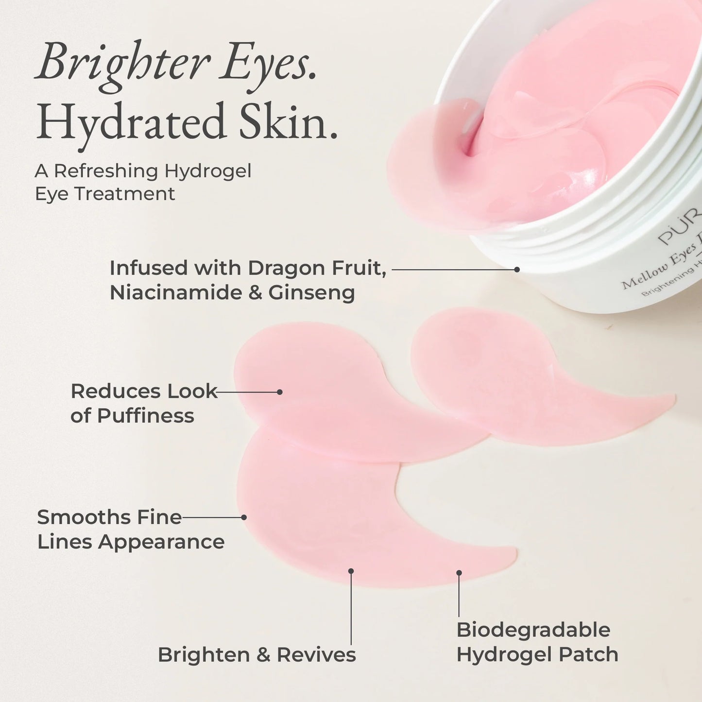 Mellow Eyes Hydrogel Rejuvenating Eye Patches - Dragon Fruit